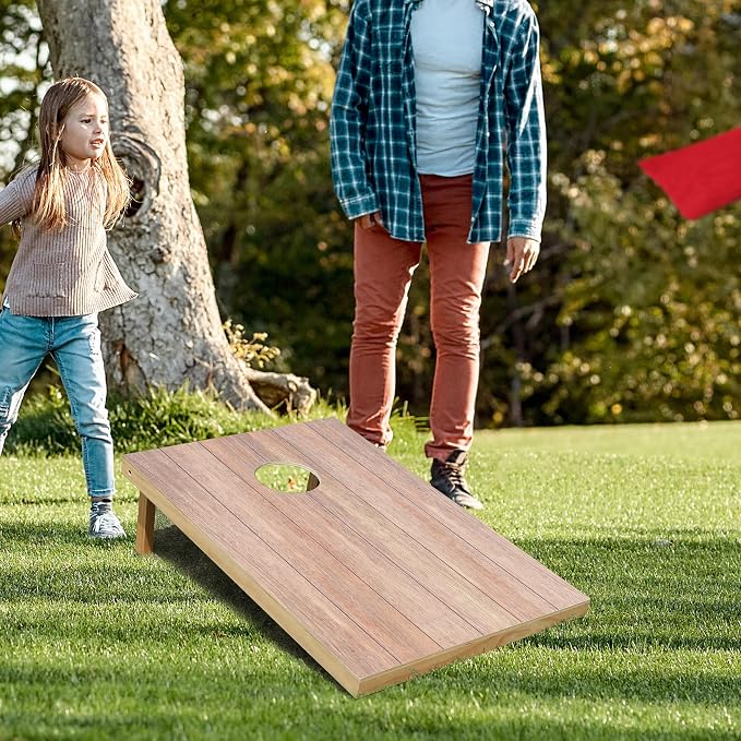 Solid Wood Cornhole Board Set, 4x2ft Regulation Cornhole Game Set with 8 Bean Bags and 2 Cornhole Boards, Premium Corn Hole Game for Adults and Family