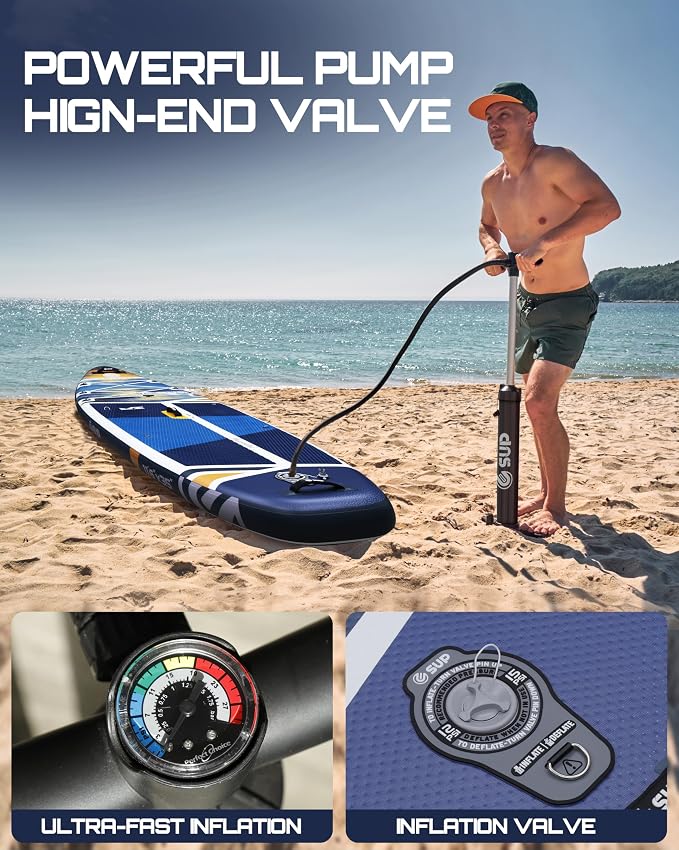 ESUP Extra Wide Inflatable Paddle Board 11’6" ×34/35" ,Super Stable Stand Up Paddleboards for 2 Person/Family/Large Size, Inflatable SUP with Paddle, Pump & Shoulder Strap