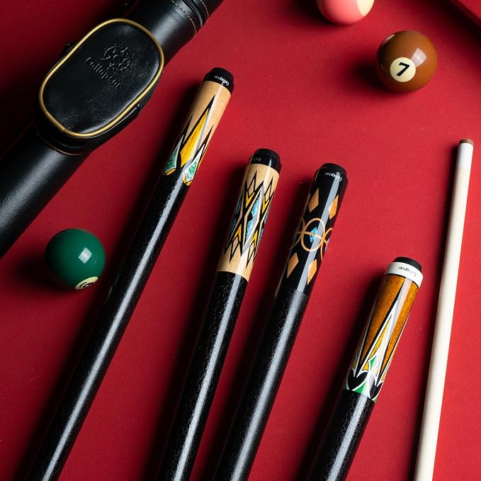 Collapsar CA Pool Stick with 1X1 Hard Case,58" Maple Professional Billiard Cue Stick,19-21 oz Pool Cue Set