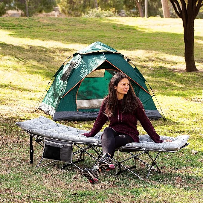 Zento Camping Cot Mattress Foam Pad for Adults – Thick Soft Ultra Comfort Sleeping Pad for Traveling Hiking Outdoor or Indoor Use – Lightweight Easy to Carry Foldable Waterproof Adult Cot Mattress