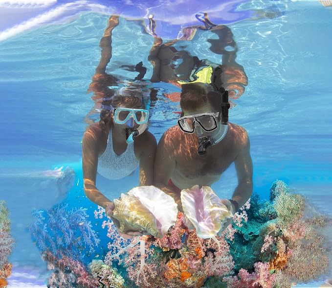 Snorkeling Gear for Adults with Fins Scuba Diving Gear Adult Professional Travel Snorkel Sets with Flippers,Anti-Fog Anti-Leak Diving Mask