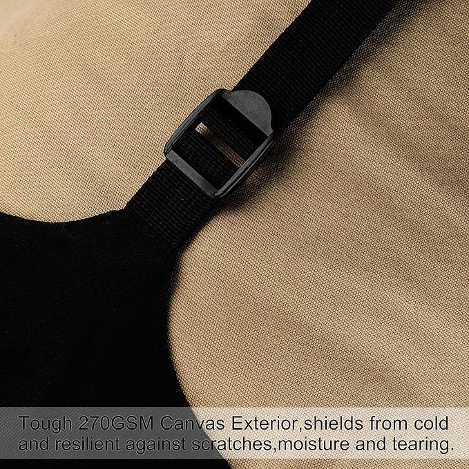 0 Degree Canvas Sleeping Bag for Adults, Cotton Flannel Sleeping Bag for Winter Camping, Fishing, Hunting or Traveling, Durable Cotton Canvas Shell and Removable Flannel Liner