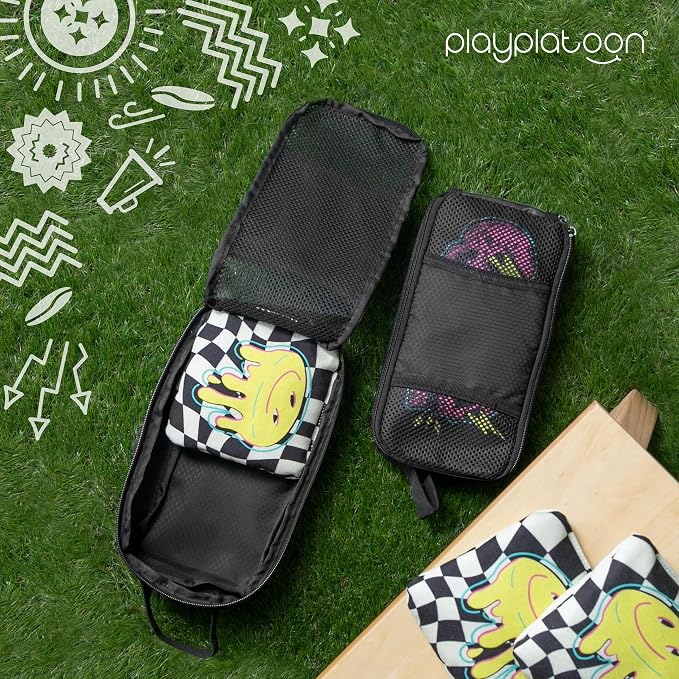 Play Platoon Cornhole Bag Carrying Bag, with 4 Separation Pouches, Black