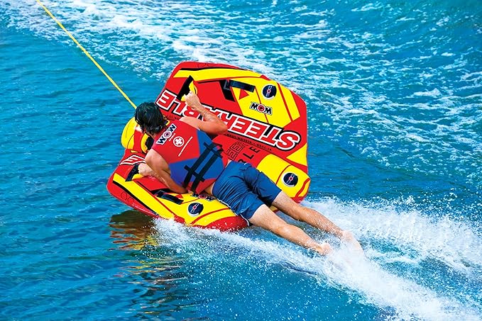 WOW Sports Take Control of the Ride 1 or 2 Person Inflatable Steerable Tube For Boating, 19-1090