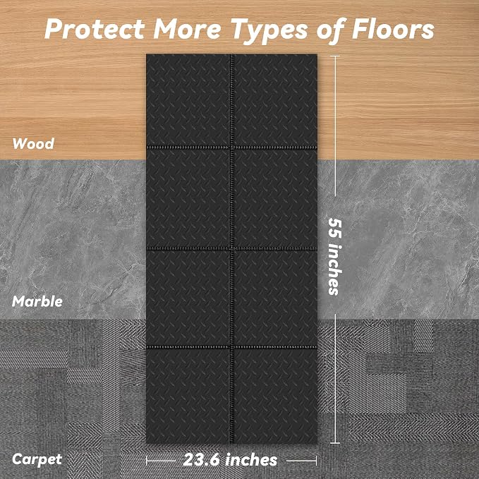 Walking Pad Mat for Carpet and Hardwood Floors, 0.25" Thick Foldable Treadmill Mat for Floor Protection, Non-Slip High Density for Bike, Elliptical, Home Gym Use