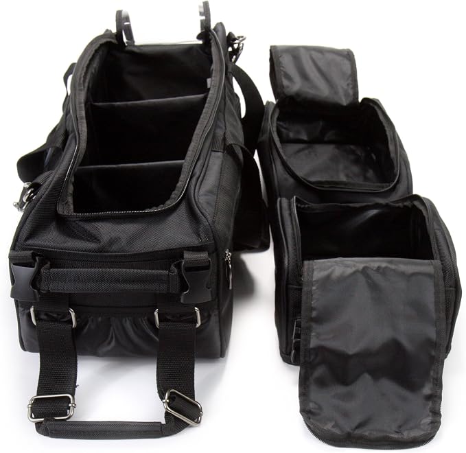 3 Ball Deluxe Bowling Tournament Roller Tote with detachable Shoe and Accessory Bag