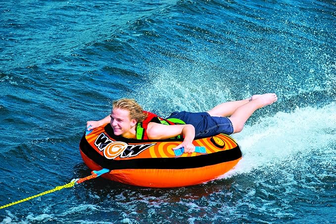 WOW Sports Lil' Skipper Soft Top Towable Tube - 1 Person - 170 lb Capacity - For Boating - Kids & Adults