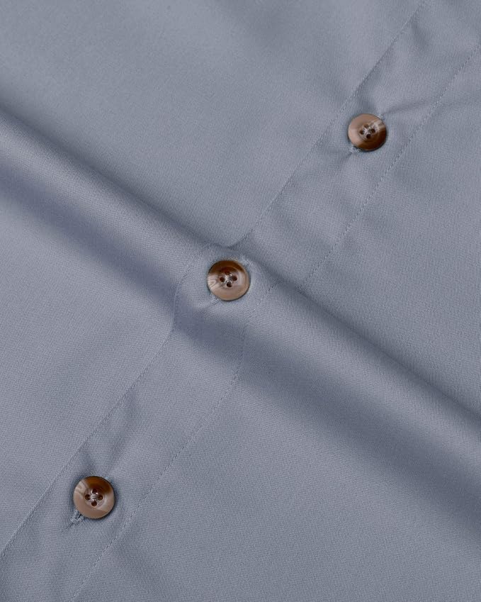 Alimens & Gentle Short Sleeve Fishing Shirt Wicking Fabric Sun Protection Casual Button Down Shirts