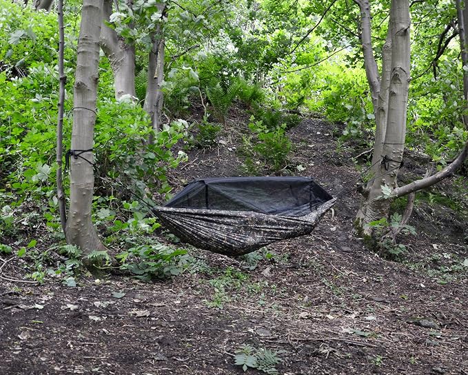 DD Hammocks Frontline Hammock - MC - Lightweight Camo Portable Stealth Jungle Hammock with Mosquito Net Sleep System for Backpacking and Outdoor Adventure