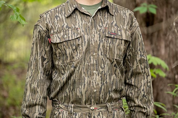 Mossy Oak unisex-adult mens Men's Long Sleeve Camo Hunting Shirts Cotton Mill