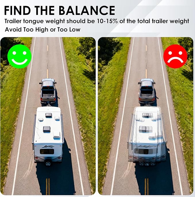 YOMILINK Tongue Weight Scale, Upgrade 1800 lbs Capacity, for RV Trailer, Boat, Travel Trailers, Silver
