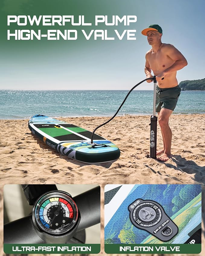 ESUP Extra Wide Inflatable Paddle Board 11’6" ×34/35" ,Super Stable Stand Up Paddleboards for 2 Person/Family/Large Size, Inflatable SUP with Paddle, Pump & Shoulder Strap