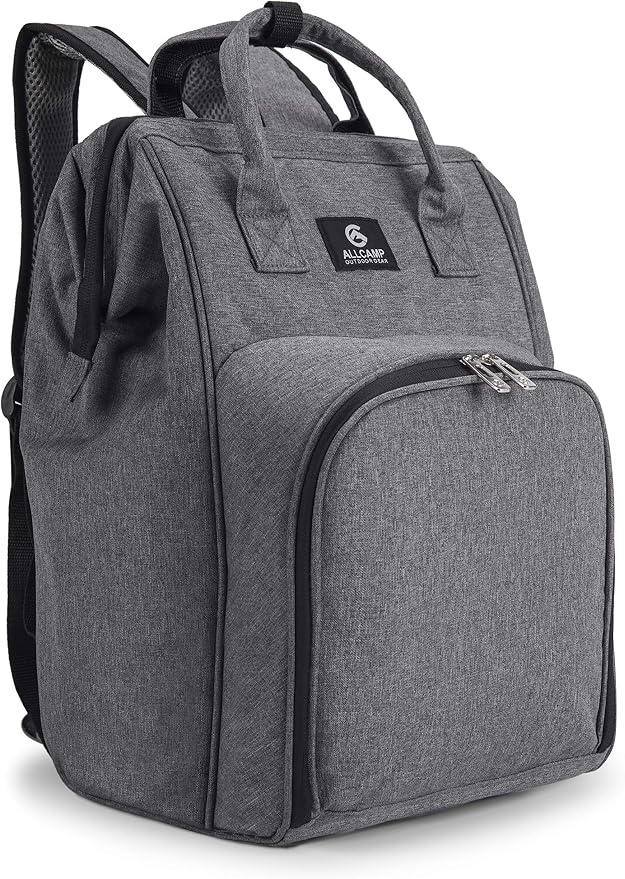 ALLCAMP Picnic Backpack for 2 Person - Insulated Cooler Bag with W/Fleece Blanket, Plates and Cutlery Set, for Family Outings, Couple Gifts