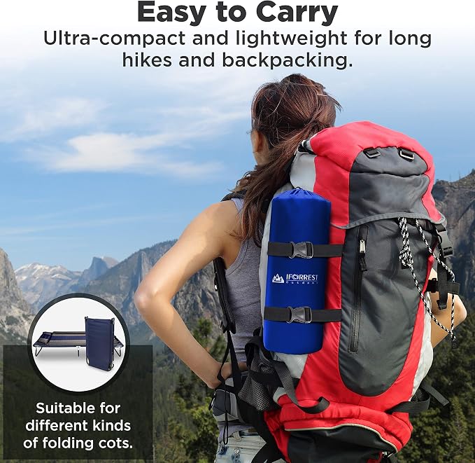 IFORREST Camping Pad with Armrest & Pillow - Self-Inflating Air Mattress, Rollover Protection, Ultra-Comfortable Mat, Lightweight for Tent, Cot, Backpacking(L/XL)