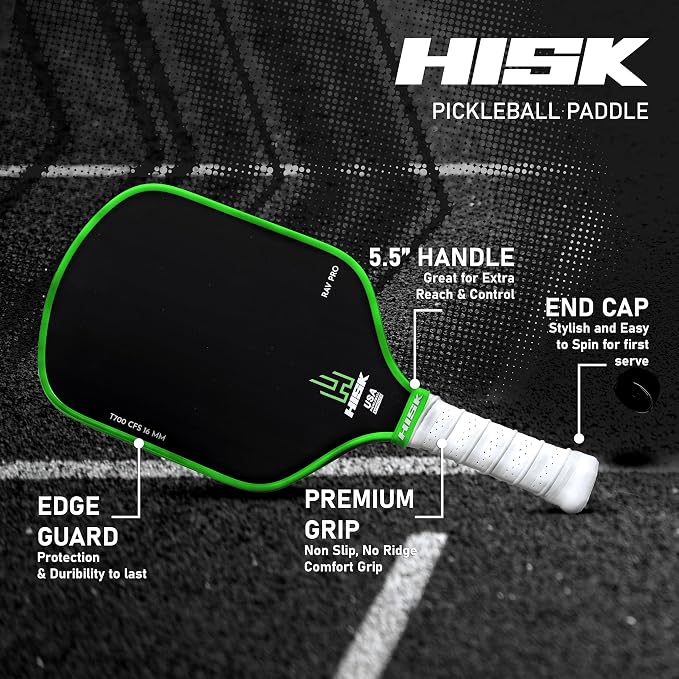 RAV PRO Pickleball Paddle - Ultimate HIGH END 16mm Japanese Toray T700 Raw Carbon Fiber CFS w/Excellent GRIT Roughness Texture, Aero Dynamic Curve, USAPA Approved, Non Slip Grip