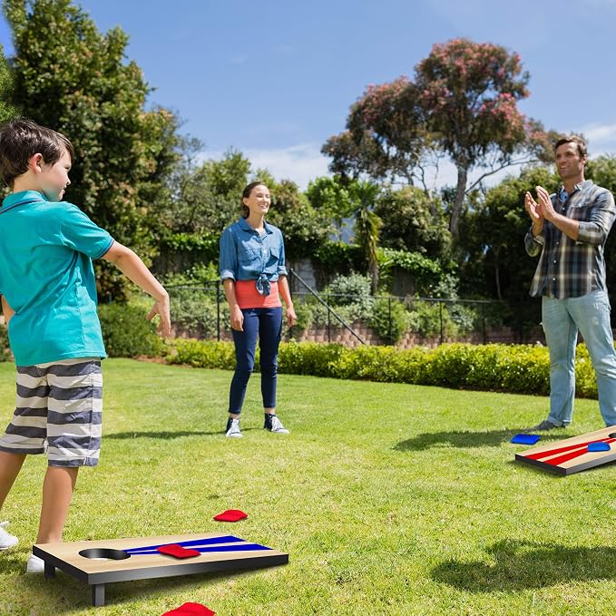 GoSports 2 ft x 1 ft Portable Size Cornhole Set - Ready To Play with 6 Bean Bags and 2 Conrhole Boards - Great for Indoor, Outdoor, Family Events, Game Nights, and Backyard Play