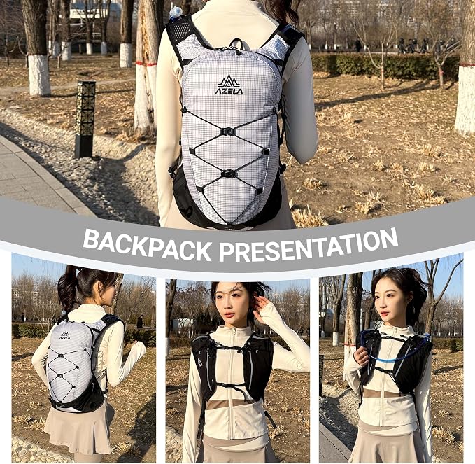 Lightweight Hydration Vest Backpack for Running, Cycling, Hiking, Bladder Pack with Bottle Holder for Outdoor Sports (WHITE, No Trekking BAG)