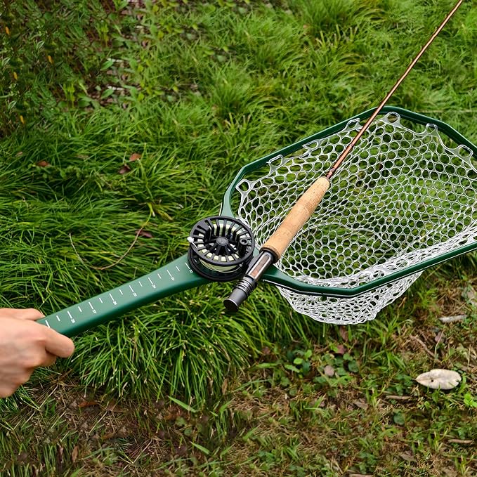 Aventik Fly Floating Fishing Net Carbon Fiber Landing Trout Net Light Weight Clear Rubber Ghost Net Catch & Release