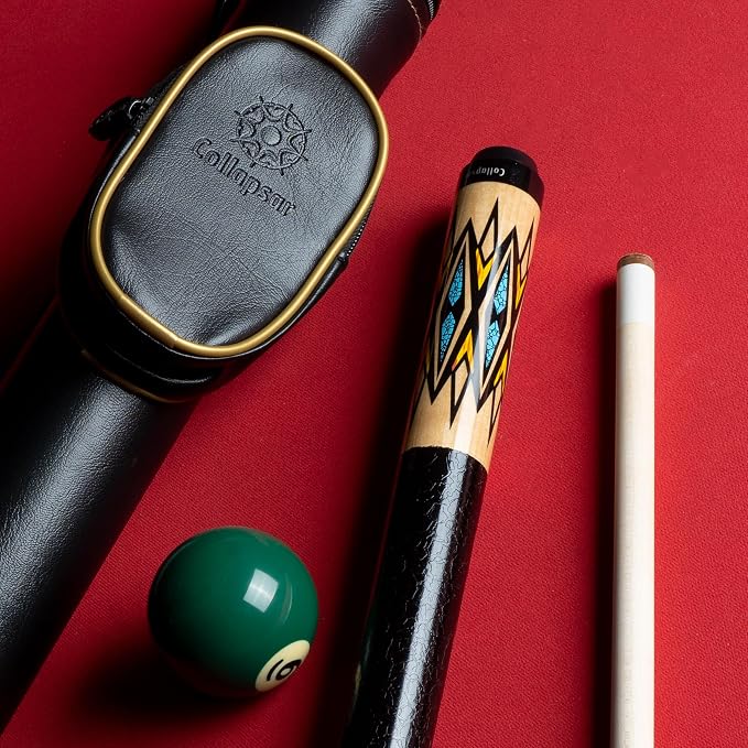 Collapsar CA Pool Stick with 1X1 Hard Case,58" Maple Professional Billiard Cue Stick,19-21 oz Pool Cue Set