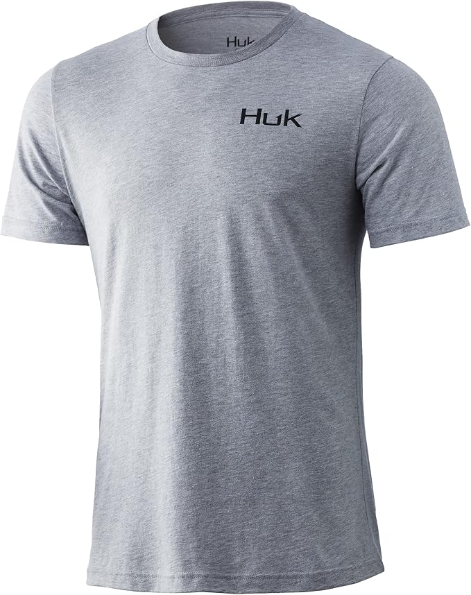 HUK Mens Performance Fishing Logo Tee, Short Sleeve T-Shirt for Men