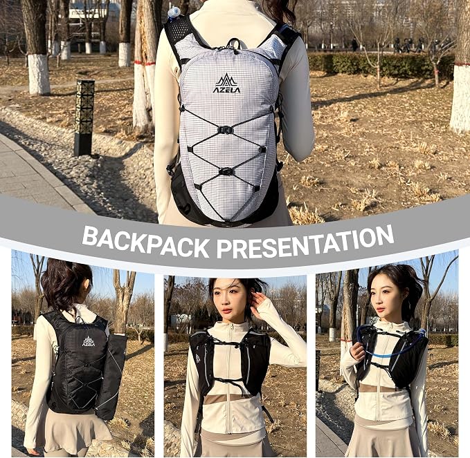 Lightweight Hydration Vest Backpack for Running, Cycling, Hiking, Bladder Pack with Bottle Holder for Outdoor Sports (BLACK, No Trekking BAG)