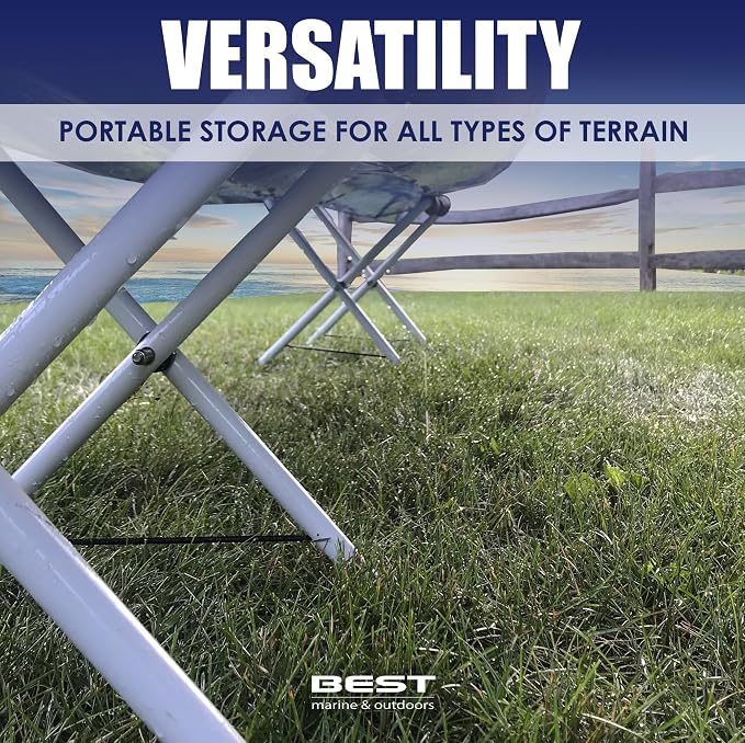 Best Marine and Outdoors Folding Kayak Stands – 21" Tall, No Assembly, Heavy Duty Aluminum, Portable Kayak Storage Rack for Canoe, SUP & Paddle Board – 150 lb Capacity, Lightweight & Foldable