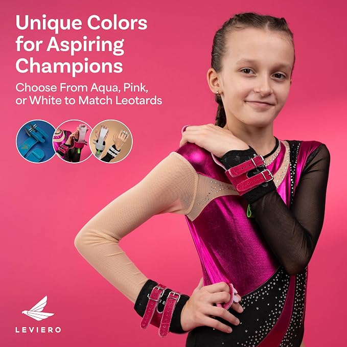 Gymnastics Grips Set Narrow Squeeze, Grips for Gymnastics Girls, Dowel Grips with Soft Leather, Double Buckle Wrist Closure, and Adjustable Finger Holes, for All Ages