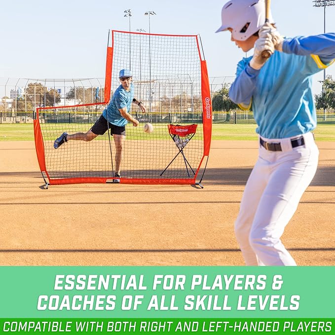 GoSports Baseball & Softball Pitching Screens - L Screen or I Screen - Pitcher Protection Net