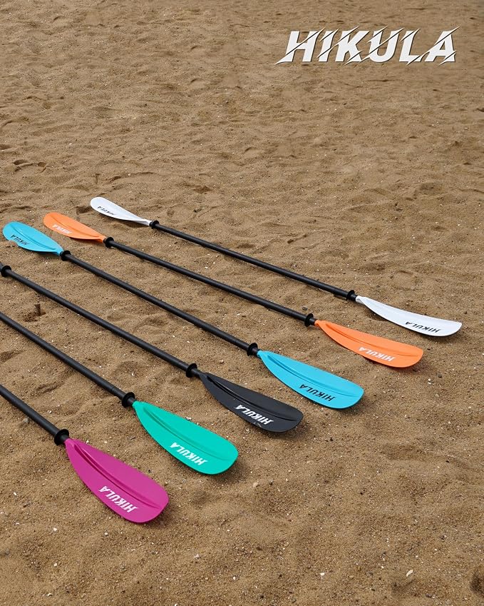 Kayak Paddles Aluminum Shaft Paddle with Nylon Blades, Floating Adjustable Kayaking Oars, 3 Piece, 220-240cm/86-94 Inches,Black/Rose/Teal