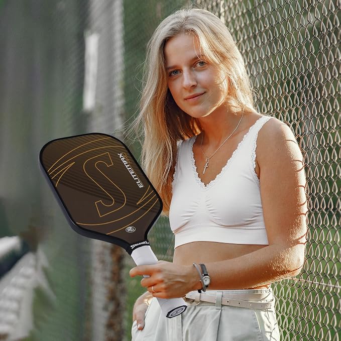 Spalding - Legacy Pro Pickleball Paddle, Elongated Carbon Fiber Face, High-Performance Lightweight Paddle for Power and Control, Durable Comfort Grip, Professional Pickleball Racket