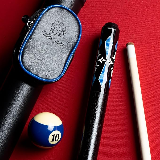 Collapsar CA Pool Stick with 1X1 Hard Case,58" Maple Professional Billiard Cue Stick,19-21 oz Pool Cue Set