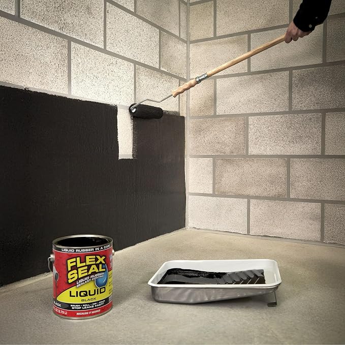 Flex Seal Liquid, Rubber Coating Sealant, Waterproof, Flexible, Breathable, and UV Resistant, Roof Repair, Basements, RV, Campers, Trailers, Marine, EPDM, Masonry, Black, 32 oz