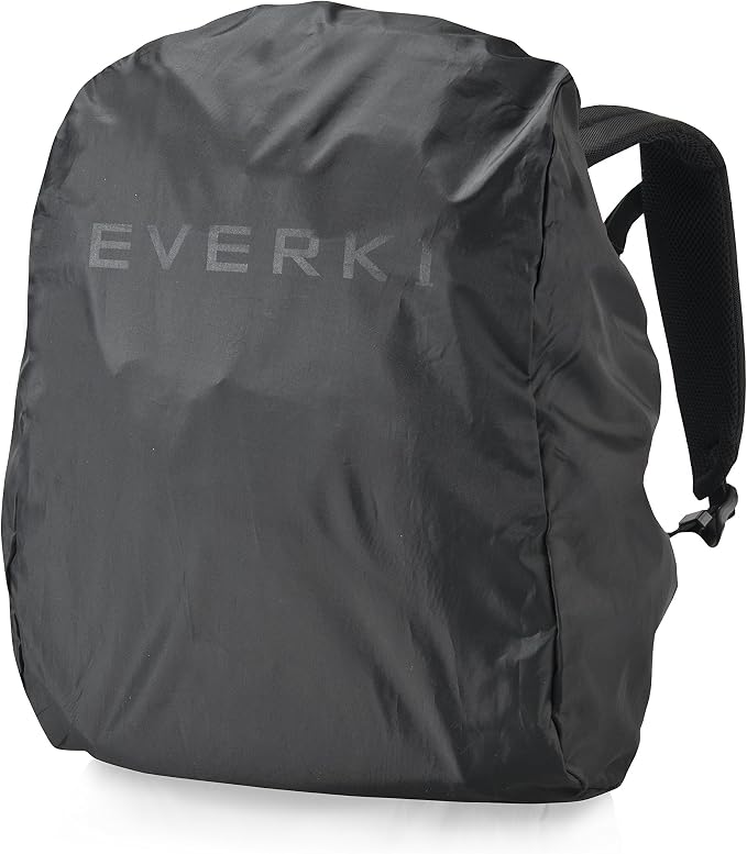EVERKI Travel Backpack Rain Cover - Black Outdoor Back Pack Raincover, Ideal Travelling Backpack Cover, Anti Slip Lightweight Raincover for Bagpacks, Bookbag Shield, Perfect Travel Bagpack Accessories