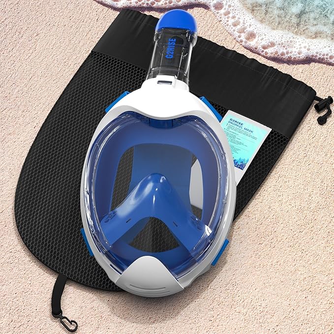 G2RISE Kids Snorkel Mask Full Face Snorkel Set, Snorkeling Gear for Kids with 180 Degree Panoramic View, Anti-Leak & Anti-Fog