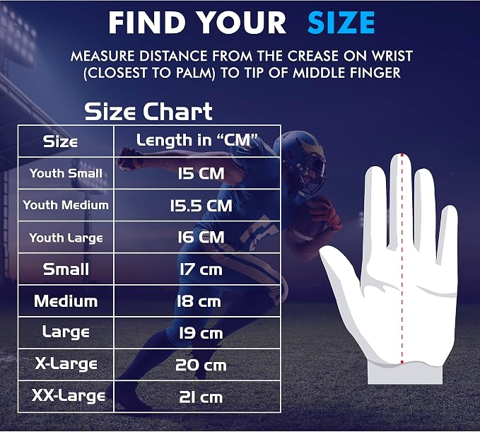 Glorious Traders Adult & Youth Football Gloves - Ultimate Performance Booster with Super Sticky Grip