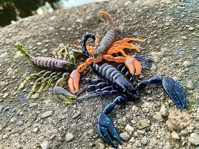 FRESHBAITZ Scorpion Sampler Kit | Soft Plastic Fishing Lures for Freshwater Largemouth and smallmouth bass, Fishing Tackle Bundle
