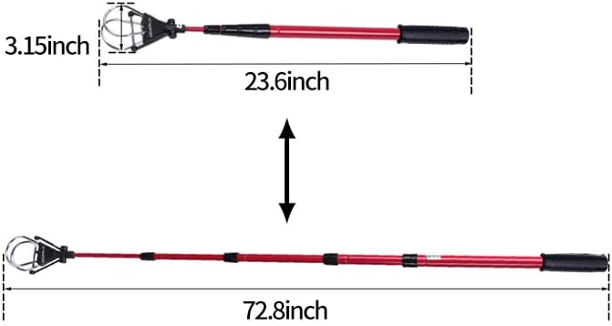 Club Golf Retriever for Water, Telescopic Retriever with Headcover, Stainless Telescopic Extendable Golf Ball Retriever