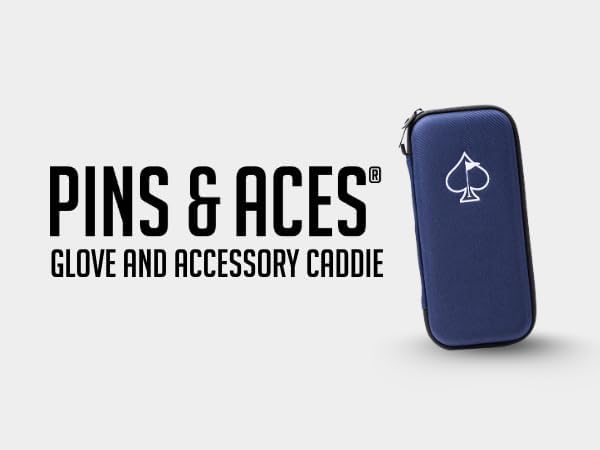 Pins & Aces Glove and Accessory Caddie - Your All-In-One Solution For Organizing And Carrying Essential Golf Accessories On The Course (Black)