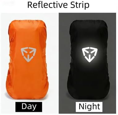 Waterproof backpack rain cover, outdoor backpack pack covers 30L-70L backpack (Orange, Large)