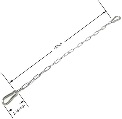 ZRruoin (2 Pack) Heavy Duty Swing Chains 440LB Capacity - Stainless Steel Hanging Chair Chains with Carabiners for Swing Set Accessories, Yoga Trapeze, Hammock Chair, Indoor Outdoor Gym