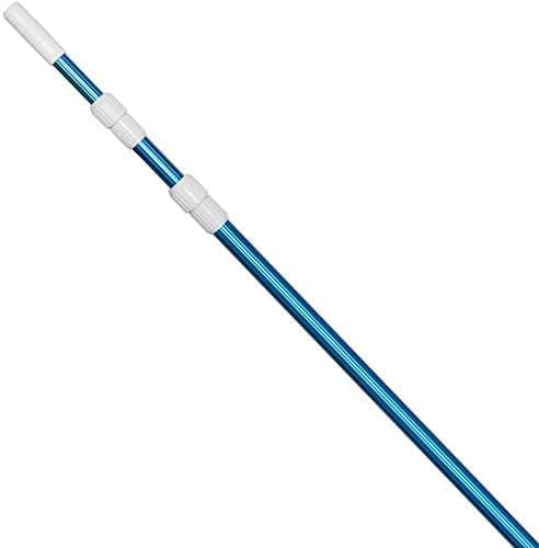 POOLWHALE Pool Skimmer Rake Fine Mesh Net with 12FT Telescopic Aliminum Pool Pole