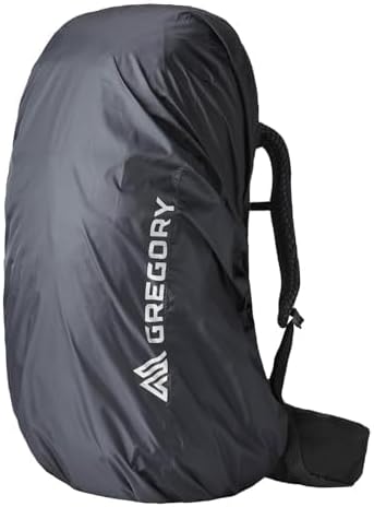 Gregory 50L-80L Waterproof Raincover for Backpacking/Hiking Bags, Obsidian Black