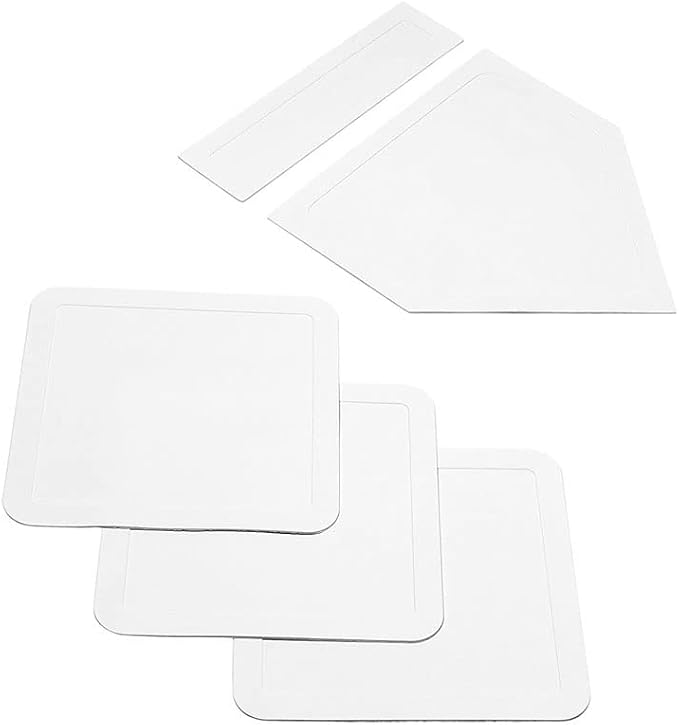 Baseball & Softball Base Set 5 Piece Rubber Field Bases for Youth & Adults Throw Down Bases for Baseball, Softball, Teeball, Kickball, Backyard, Practice