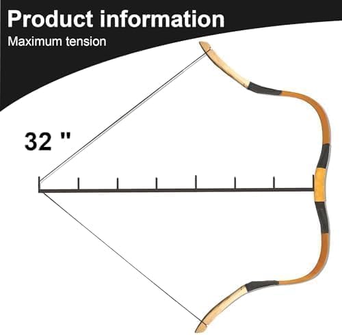 PMZ Archery Recurve Bow Set, 54" High-Performance Horse Bow for Hunting, Right Left Hand Traditional Turkish Bow for Youth Adults Beginners to Advanced Outdoor Practice & Hunting, 20-50 lbs