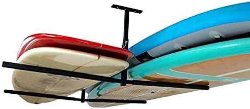 StoreYourBoard Standup Paddle Board and Surfboard Garage Storage Rack - Adjustable Ceiling Mount Hanger for SUP Storage, Heavy Duty Overhead Paddleboard Organizer for Garage, Space Saving Rack