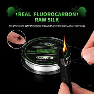 100% Pure Fluorocarbon Fishing Line - Premium Leader Material from Japan - High Strength, Abrasion-Resistant, Fast Sinking - Freshwater and Saltwater Fishing Leader