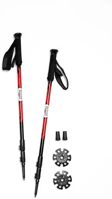 Trekking Poles – Adjustable Lightweight Hiking Poles with Snow Baskets & Carbide Tips for Winter, Rubber Tips for Summer, All-Terrain Use