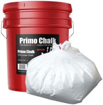 Primo Chalk Resealable Bucket: Loose Chalk for Weightlifting, Rock Climbing, & Gymnastics, Made in The USA, Chalk Ball Refill for Superior Grip