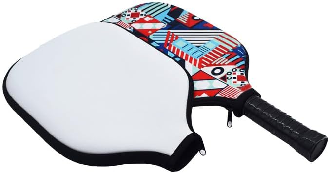 10 Pcs Sublimation Blanks Neoprene Pickleball Paddle Cover, 8.6 x 12.2 inches Zippered Racket Sleeve, Durable Neoprene Paddle Cover, Paddle Storage Bag for Most USAPA Standard