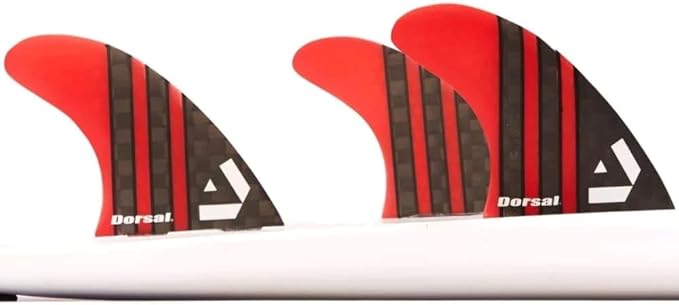DORSAL Surfboard Fins Thruster 3 Set FCS Compatible with Carbon Honeycomb Hexcore